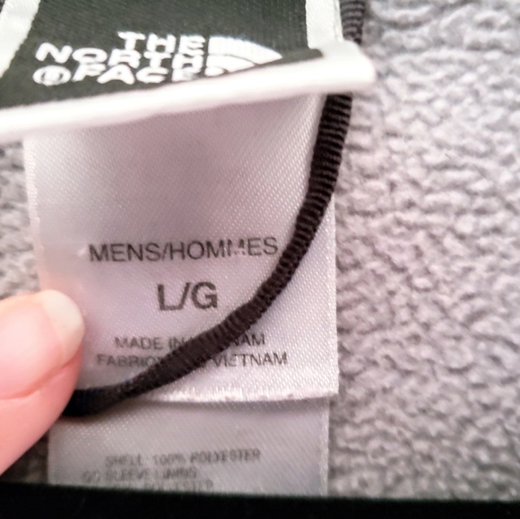 North Face Grey Fleece Zip Up Jacket Pockets Large - Picture 5 of 9